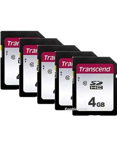 Lot of 5 Transcend Secure Digital 4GB SDHC Class 10 Memory Card