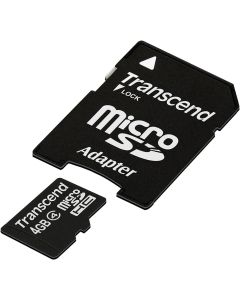 Transcend 4 GB Class 4 microSDHC Flash Memory Card TS4GUSDHC4