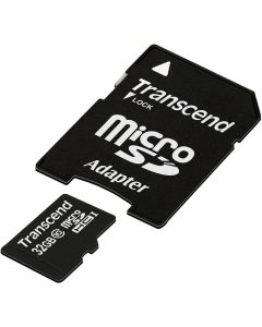 Transcend 32GB MicroSDHC Class10 Memory Card with Adapter 30 MB/s (TS32GUSDHC10)